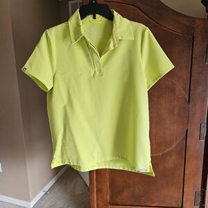 Figs Citrine  Nala Polo Scrub Top